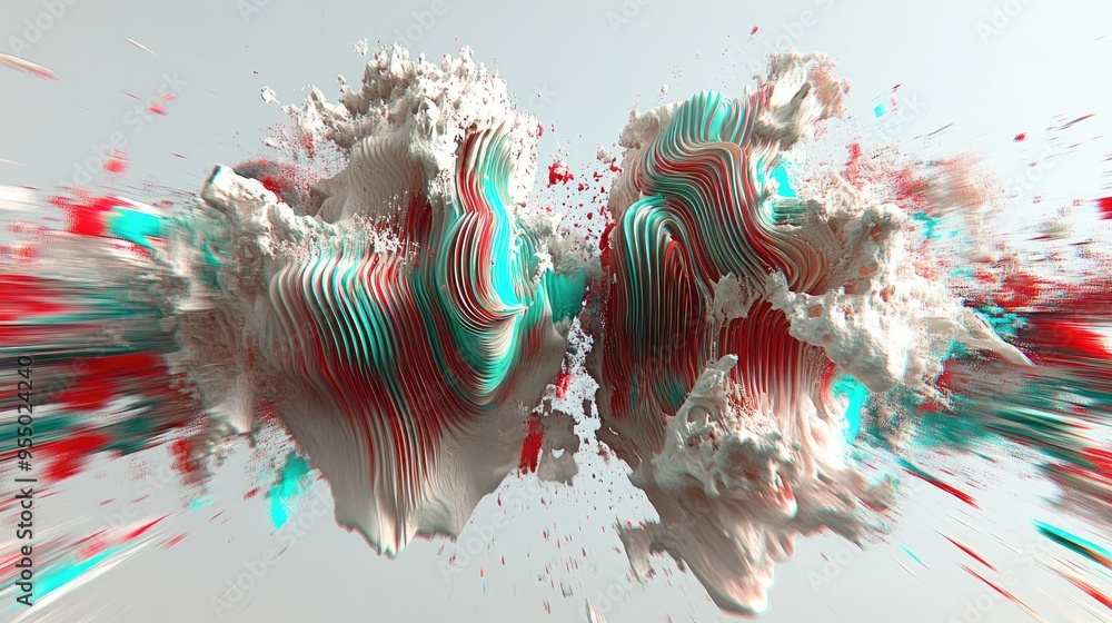 Poster a vibrant hypnotic background of flowing lines and colorful splashes creates an enchanting optical i