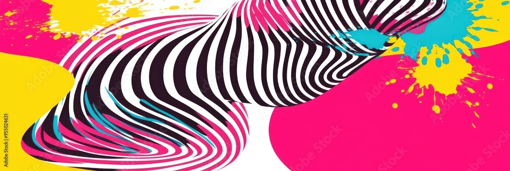 Poster a mesmerizing display of hypnotic patterns and vibrant colors creating an illusion of depth and move