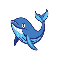 Cute blue whale illustration