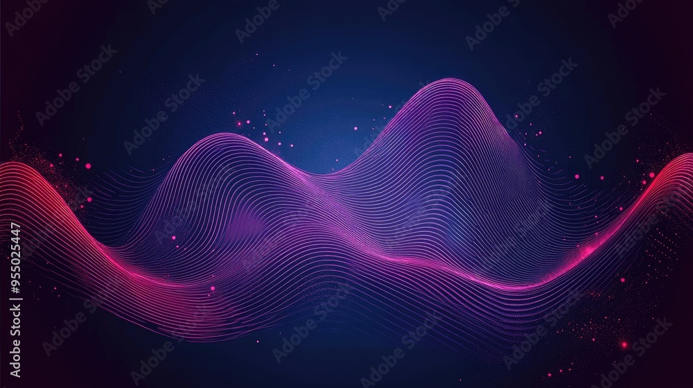 Poster a mesmerizing background with flowing wavy lines and vibrant splashes of color creating an optical i