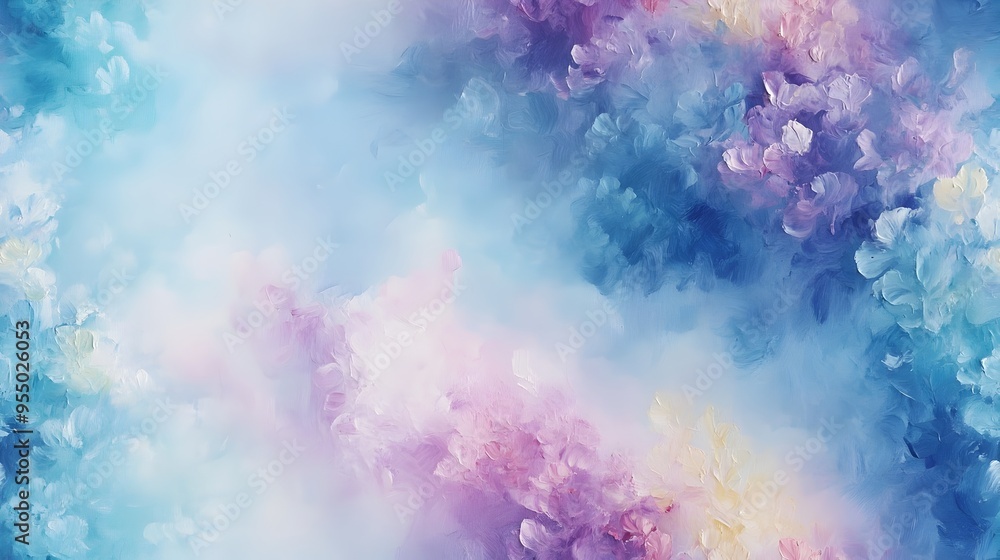 Poster vibrant fluid abstract art composition with colorful splashes and swirling patterns