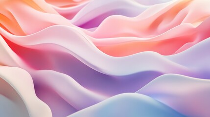 Obraz premium Ethereal Abstract Art Featuring Subtle Waves of Pastel Hues. Serene and Dreamy Aesthetics in Modern Color Palettes.
