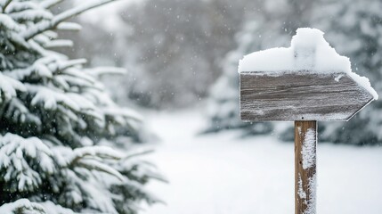 Naklejka premium Snowy Christmas Tree Farm Sign