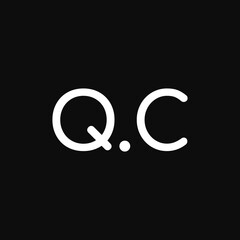 letter q and c cat lovers logo design modern vector