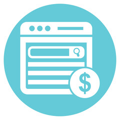 Paid search, research, browser icon