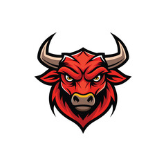 Abstract Angry bull mascot logo icon vector design on white background
