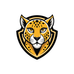 A simple line art cheetah head mascot logo design.