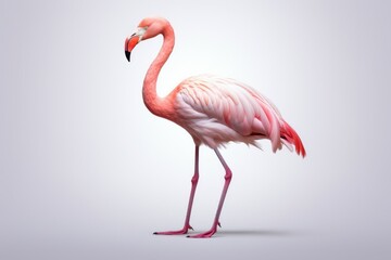 Fototapeta premium Flamingo on White