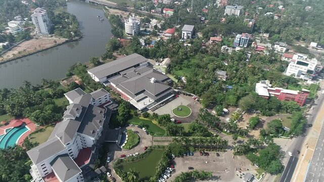 Kochi Le Meridien Aeriel view backwater riverside 