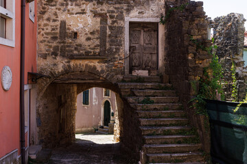 Fototapeta premium Old town ruins, Oprtalj, Istria, Croatia
