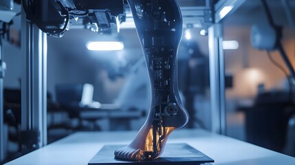 Cutting-Edge Robotic 3D Printer Crafting Prosthetic Leg with Fine Details and Soft Materials
