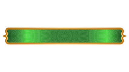 luxury golden arabic islamic text box title frame border set with ornamental illustration	
