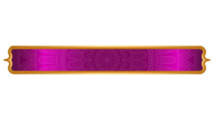 luxury golden arabic islamic text box title frame border set with ornamental illustration	
