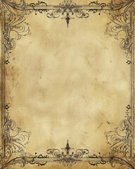 Vintage Ornate Frame on Aged Paper Background