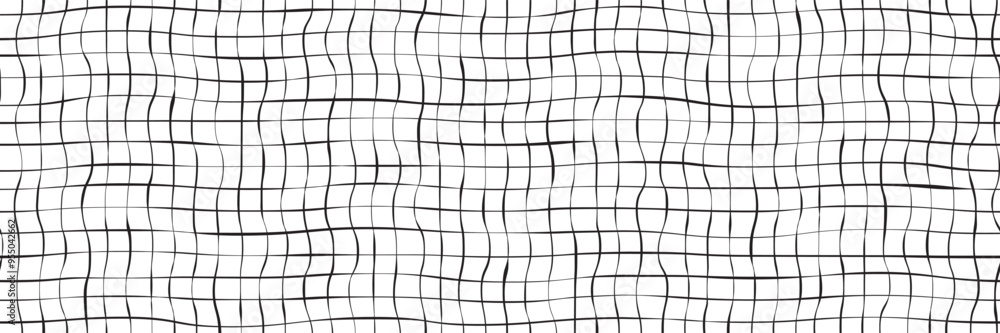 Aufkleber handdrawn grid as bw simple seamless pattern. grunge lines with shapeless doddle checks. kid sheet o