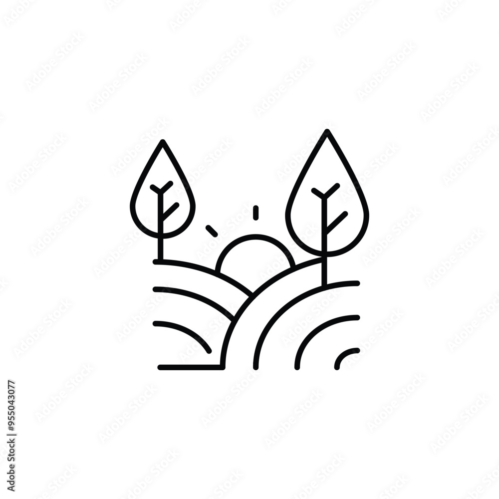 Poster field outline icon vector design good for web or mobile app