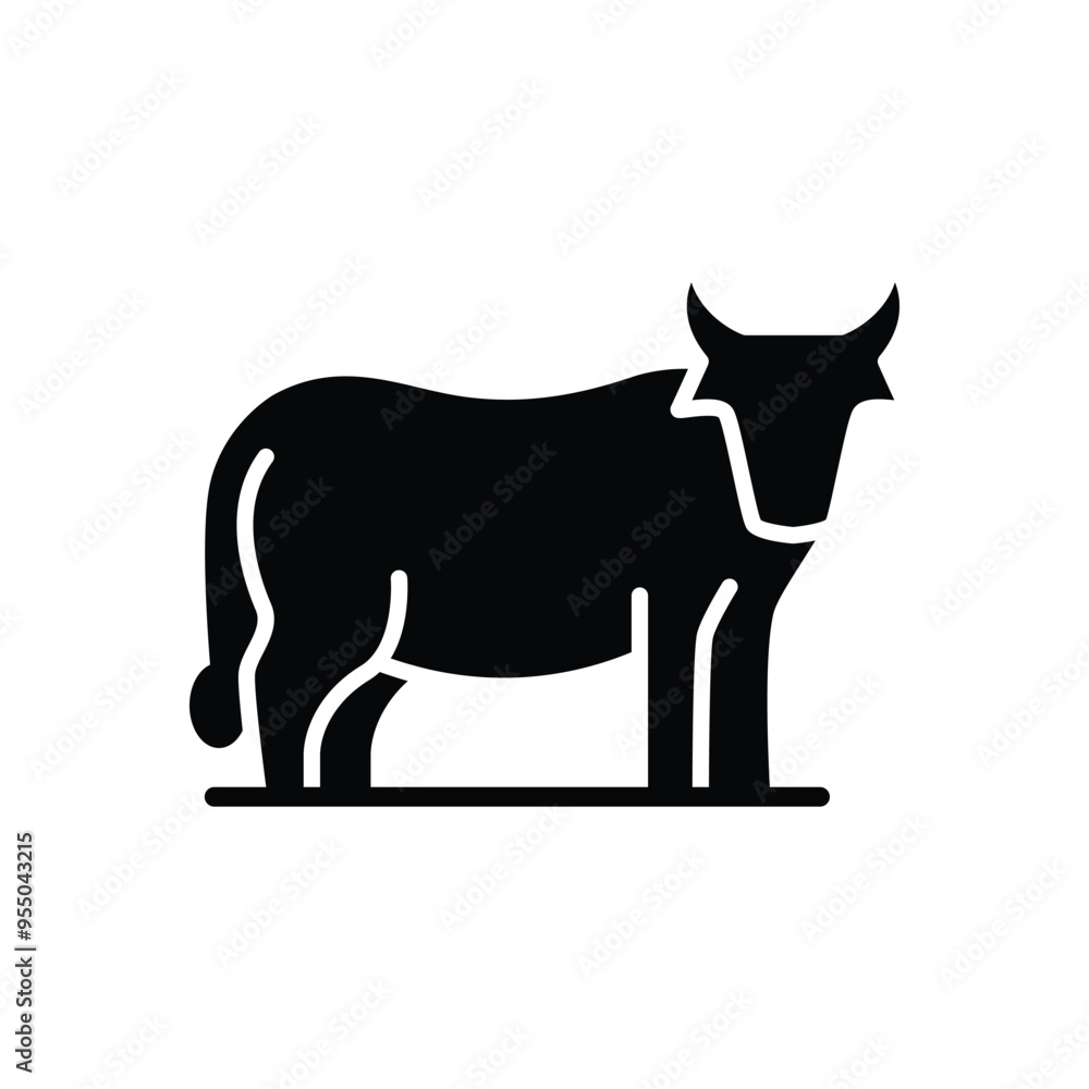 Poster bull solid icon vector design good for web or mobile app