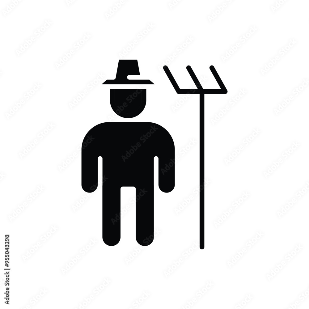 Poster farmer solid icon vector design good for web or mobile app