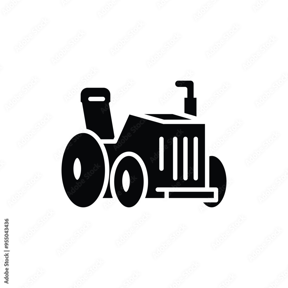 Poster tractor solid icon vector design good for web or mobile app