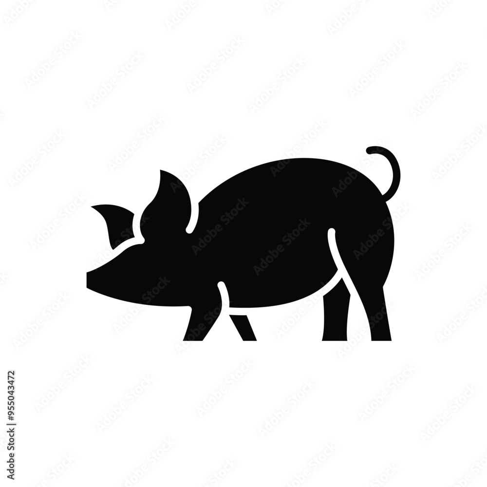 Poster pig solid icon vector design good for web or mobile app