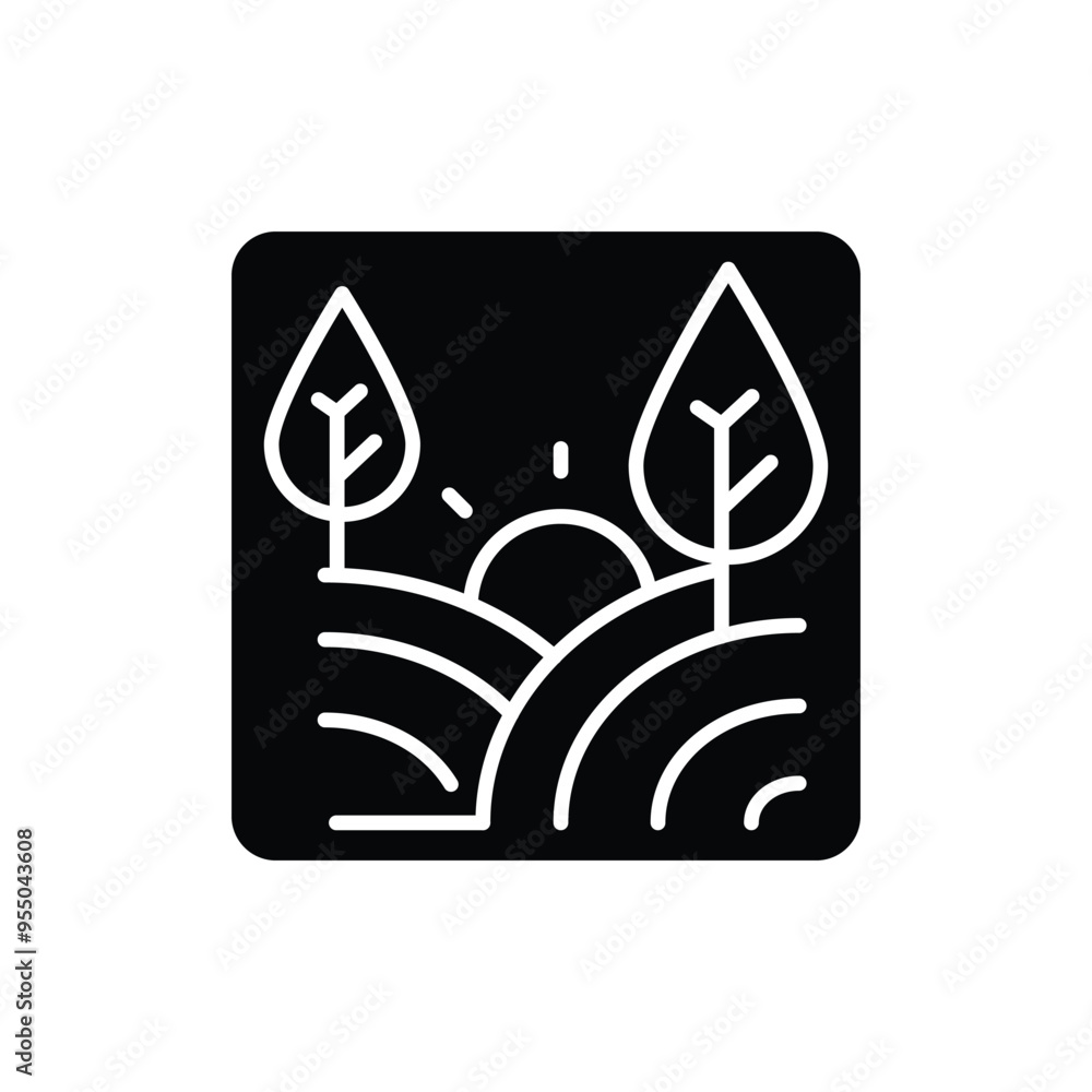 Aufkleber field solid icon vector design good for web or mobile app