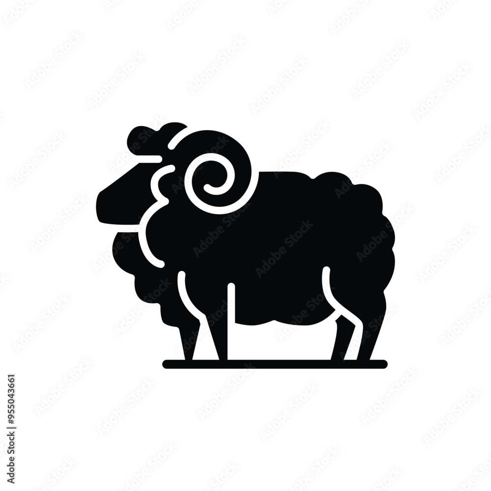 Poster sheep icon solid icon vector design good for web or mobile app