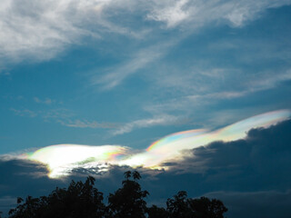 Beautiful sky in the evening before sunset in the rainy season.