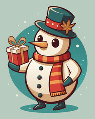 The snowman and gift