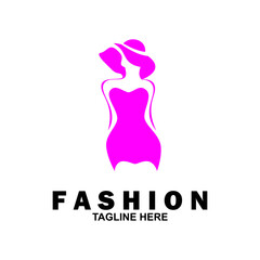 Fashion boutique dress logo. Beauty logo. Women's logo.