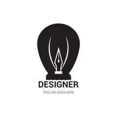 Idea light logo design, Logo design, Light logo design