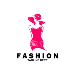 Fashion boutique dress logo. Beauty logo. Women's logo.