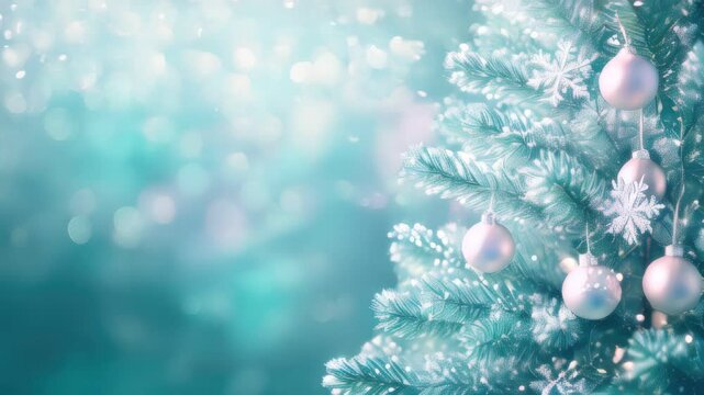 Christmas tree with ornaments hanging from it