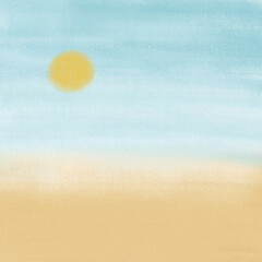 Sunset on the beach digital paint background