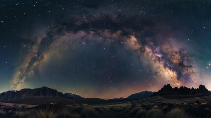 Fototapeta premium Milky Way Over Mountains