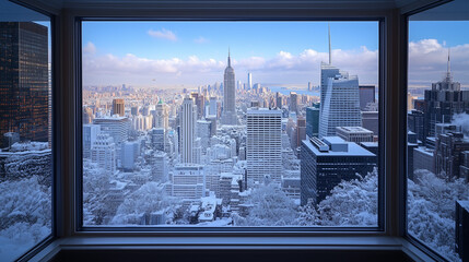 winter, NewYork, City, snow, city