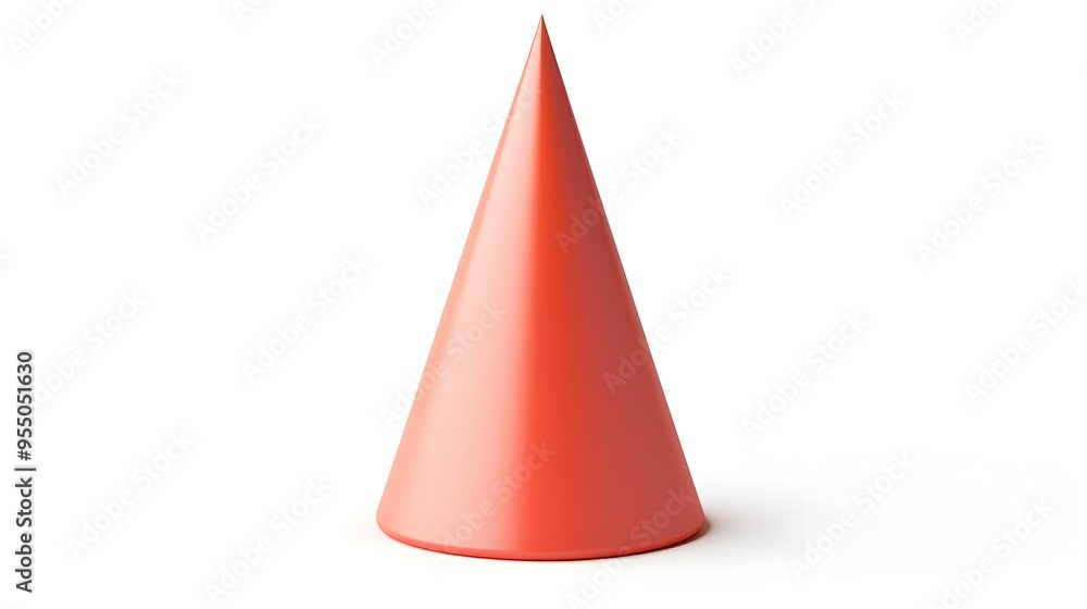 Poster minimalistic 3d cone shape isolated on white background for design concept