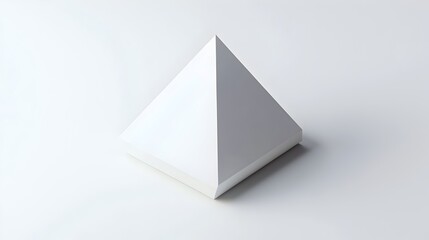 Abstract 3D Pyramid with Smooth Planes and Sharp Edges on White Background