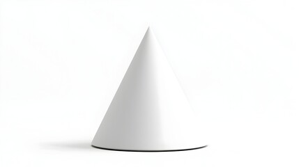 Smooth Pointed 3D Geometric Cone Shape on Clean White Background
