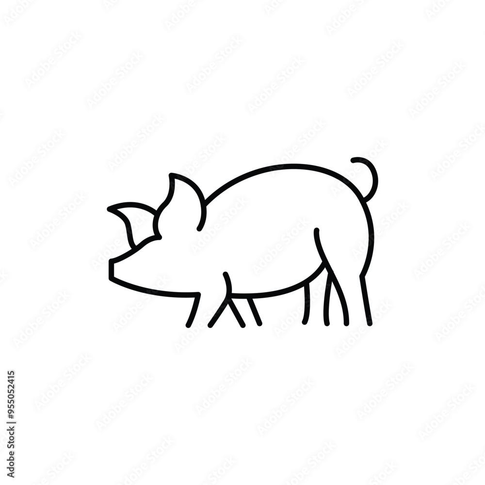 Poster pig outline icon vector design good for web or mobile app