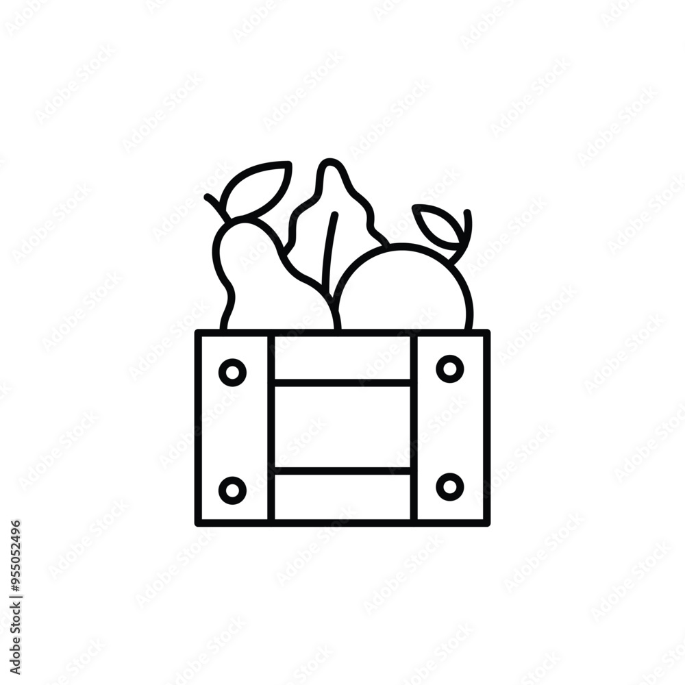 Poster harvest outline icon vector design good for web or mobile app