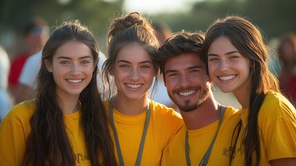 Unity in Action: Friends Volunteering Together at Community Event
