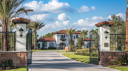 Luxury Estate with Open Gates