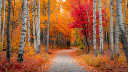 Obraz premium autumn, forest, vibrant, tree