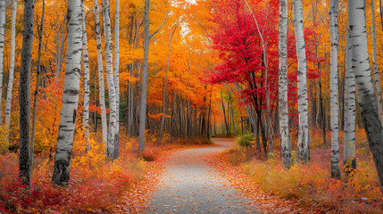 Obraz premium autumn, forest, vibrant, tree