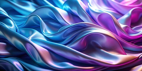 Fototapeta premium Vibrant silk fabric creates a stunning display of flowing colors in a soft, textured composition that captures light beautifully