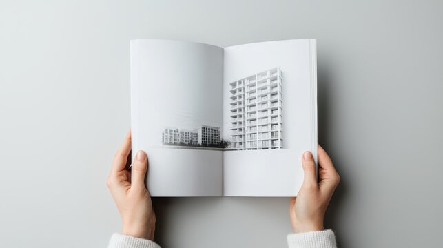 A brochure mockup for a luxury real estate development, with high-quality imagery and refined design.