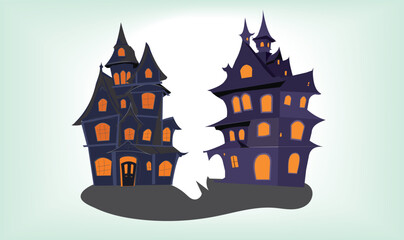 Halloween house Cartoon Vector Design.