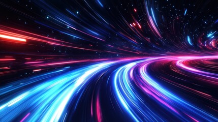 Naklejka premium Abstract Lightspeed Trails
