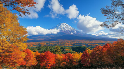 Fototapeta premium autumn, Mount, Fuji, japan