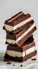 Delicious chocolate bar, sweets and confectionery concept, white background